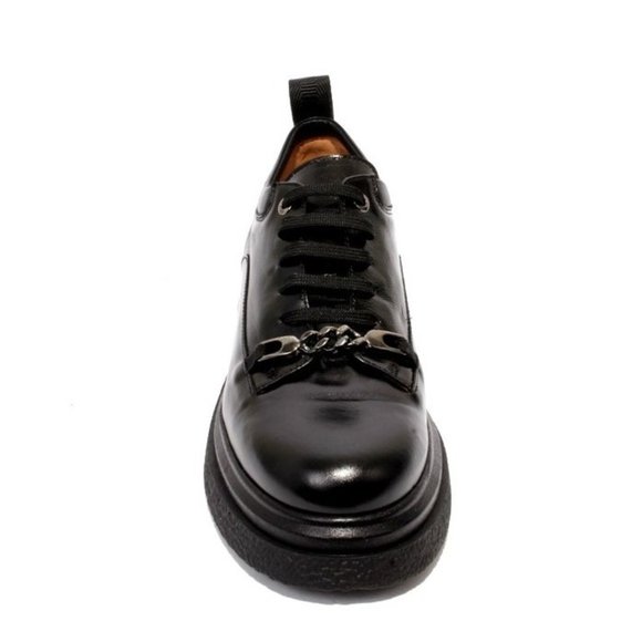 MOT-CLe 2145 Black Leather Lace-Up Oxfords Shoes - Picture 7 of 8